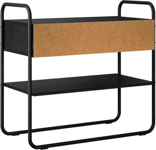 vidaXL Konsolentisch Aus Holz Und Metall Schwarz Eiche M80xB40xH75cm