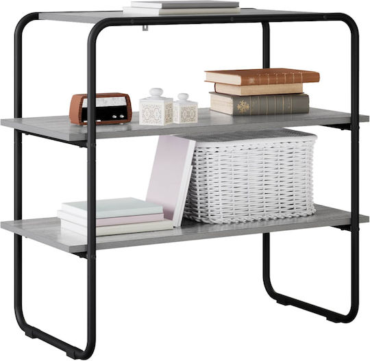 Конзола от Дърво и Метал Сива Д80xШ41xВ75см