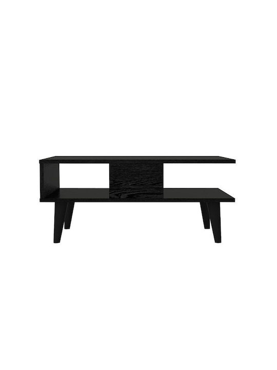 Rectangular Central Coffee Table Andros Wooden Sencron Black W90xD54xH39.6cm