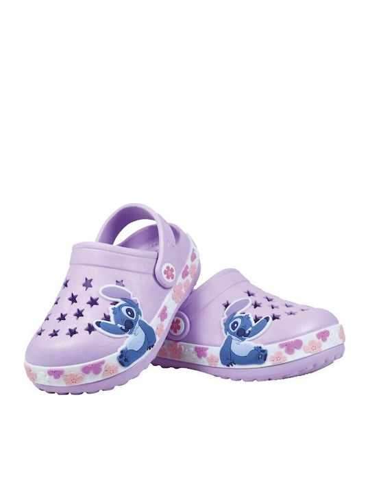 Stitch Kids Beach Clogs Purple