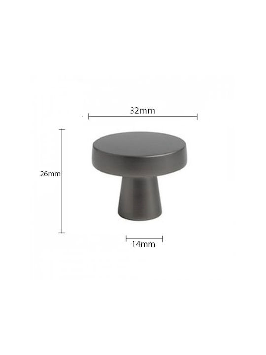CMD Πόμολο Επίπλου από Μέταλλο Γραφίτης Φ32mm 5310G