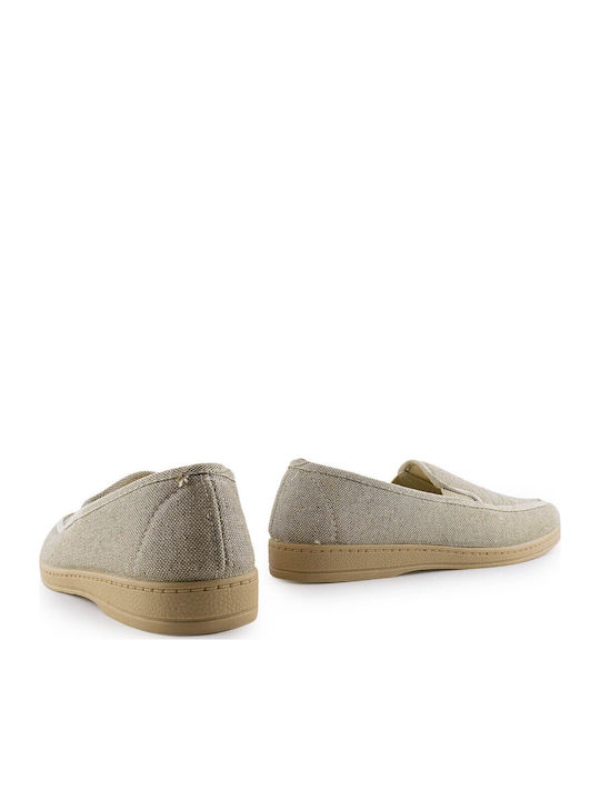 Fabric Men's Espadrilles In Beige Colour