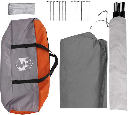 Partyzelt Grau Orange 400 X 400 X 320 cm 42028617