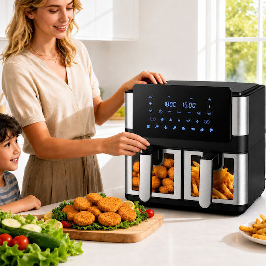 Air Fryer cu Două Coșuri Detașabile 8l Negru ZN1RCK3QWS2367