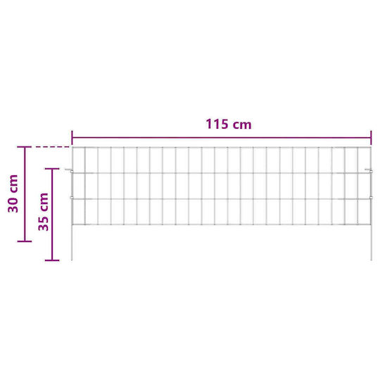 vidaXL Stahl Draht Für Gartenzaunbedarf 115x30x30cm 12 Stück Silber