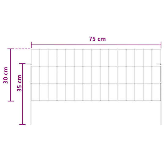 vidaXL Stahl Draht Für Gartenzaun 75x30x30cm 24Stücke Silber