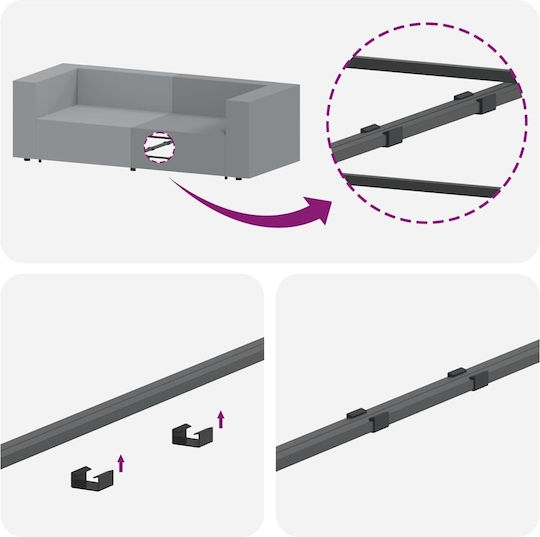Двуместен Диван Кадифен Син 100x100x64см