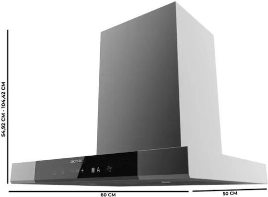 Cecotec Chimney Recirculation Vent Hood 60cm Gray with Wi-Fi