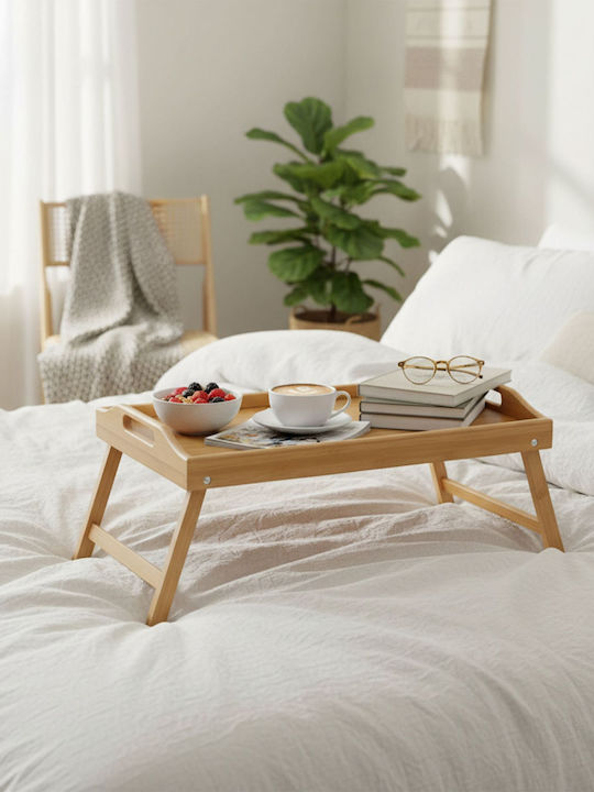 Relaxdays Tavă De Pat Din Bambus 24x60x30cm