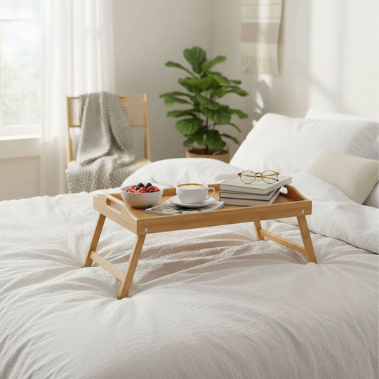 Relaxdays Bambus Bett-Tablett 24x60x30cm