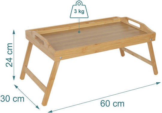 Relaxdays Bambus Bett-Tablett 24x60x30cm