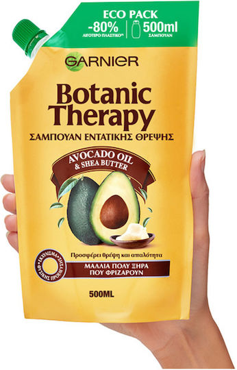 Garnier Botanic Therapy Avocado Oil & Shea Butter Eco Pack Refill Σαμπουάν Ενυδάτωσης για Φριζαρισμένα Μαλλιά 500ml