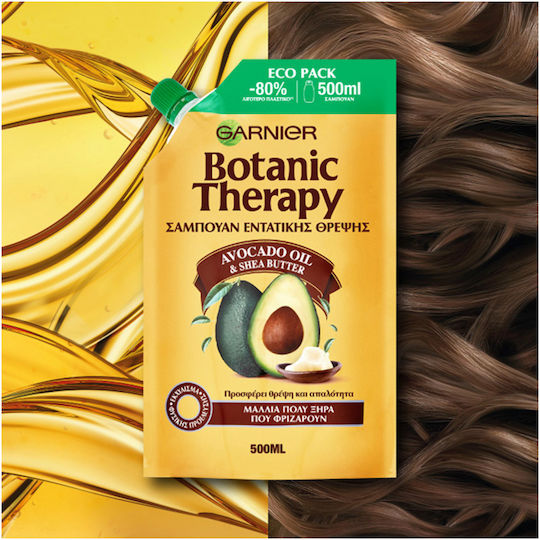 Garnier Botanic Therapy Avocado Oil & Shea Butter Eco Pack Refill Σαμπουάν Ενυδάτωσης για Φριζαρισμένα Μαλλιά 500ml