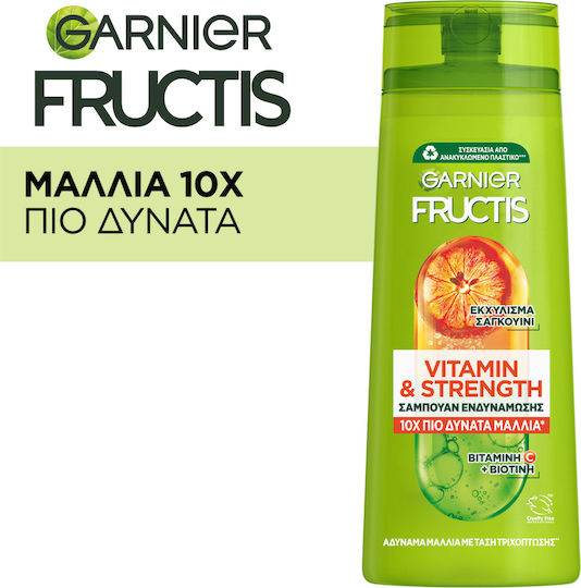 Garnier Fructis Vitamin & Strength Σαμπουάν κατά της Τριχόπτωσης για Εύθραυστα Μαλλιά 400ml