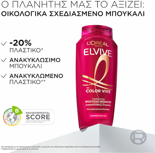 L'Oreal Paris Elvive Color Vive Σαμπουάν Αναδόμησης/Θρέψης & Διατήρησης Χρώματος για Βαμμένα Μαλλιά 400ml