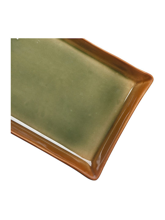 Beauty Home Christmas Porcelain Platter Green 19x12cm