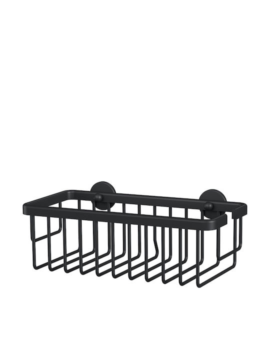 Tesa Wall Mounted Bathroom Shelf Plastic 9.2x25x12.5cm Black