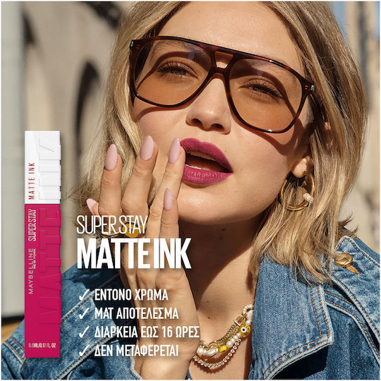 Maybelline Super Stay Matte Ink Υγρό Κραγιόν Matte 60 Poet 5ml