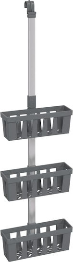 vidaXL Επιτοίχια Ραφιέρα Μπάνιου Μεταλλική 30x15x67cm Ασημί