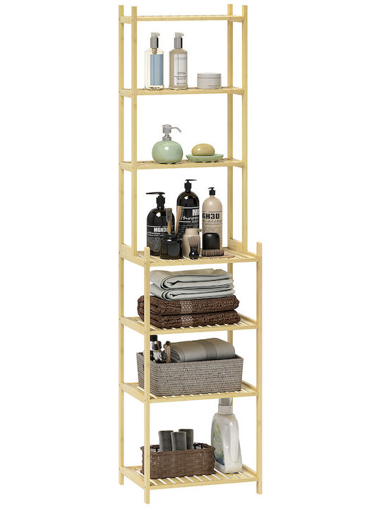 HomCom Ραφιέρα Μπανιέρας Ξύλινη 44x33x180cm