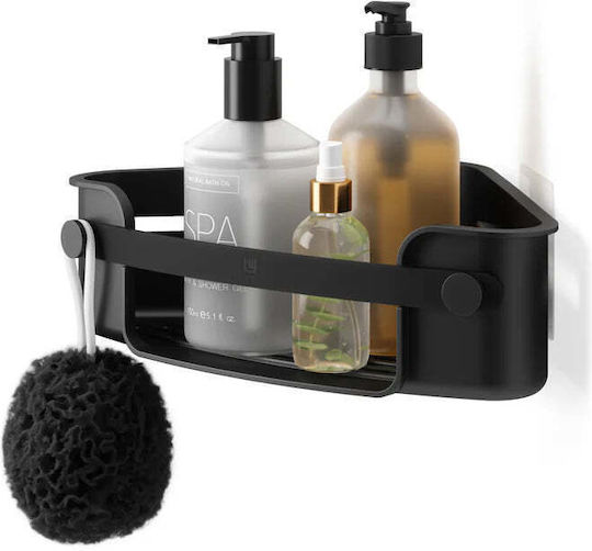 Umbra Flex Corner Wall Mounted Bathroom Shelf Plastic Black Umbra Flex Corner Wall Mounted Bathroom Shelf Plastic Black