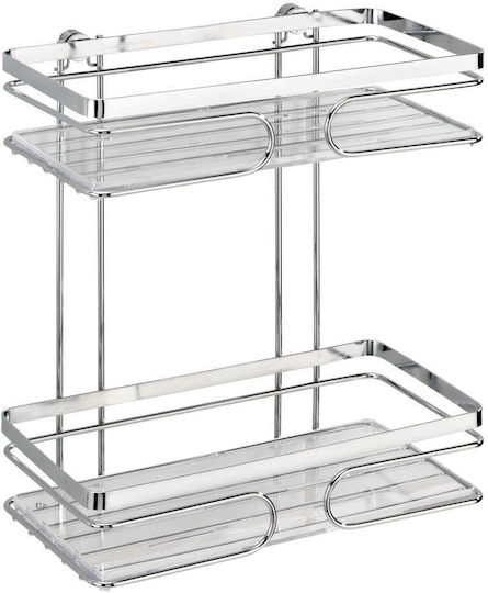 Wenko Premium Montat pe perete Raft Baie Metal 24x27x13.5cm Argintie Wenko Premium Montat pe perete Raft Baie Metal 24x27x13.5cm Argintie