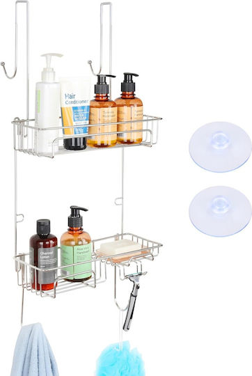 Belle Vous Wall Mounted Bathroom Shelf Metallic 31x12x66cm Gray