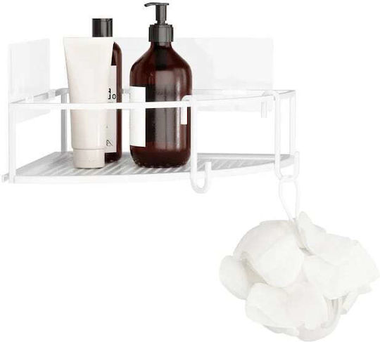 Umbra Cubiko Corner Wall Mounted Bathroom Shelf Metallic White Umbra Cubiko Corner Wall Mounted Bathroom Shelf Metallic White