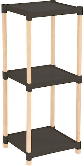 FixWood Επιδαπέδια Ραφιέρα Μπάνιου Πλαστική 28x25x72cm Μαύρη