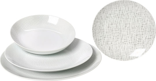 Cryspo Trio Fashion White Porcelain Dinnerware Set 20pcs