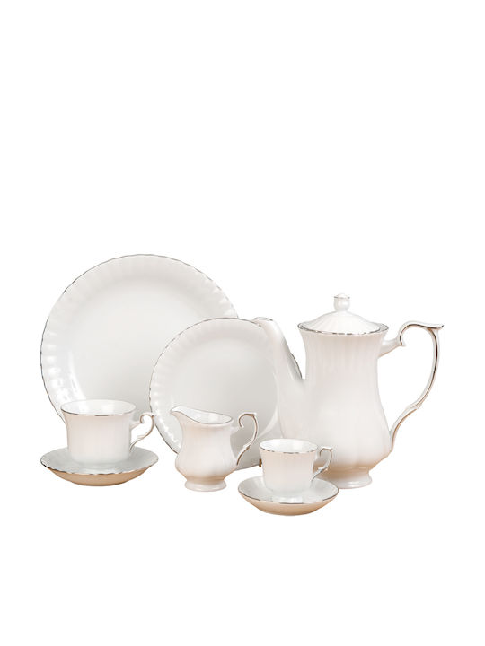 Cryspo Trio Ivona Platin Porcelain Dinnerware Set 40pcs