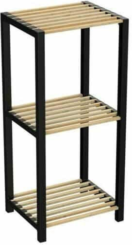 Επιδαπέδια Ραφιέρα Μπάνιου Μεταλλική 35x29x78cm Μαύρη