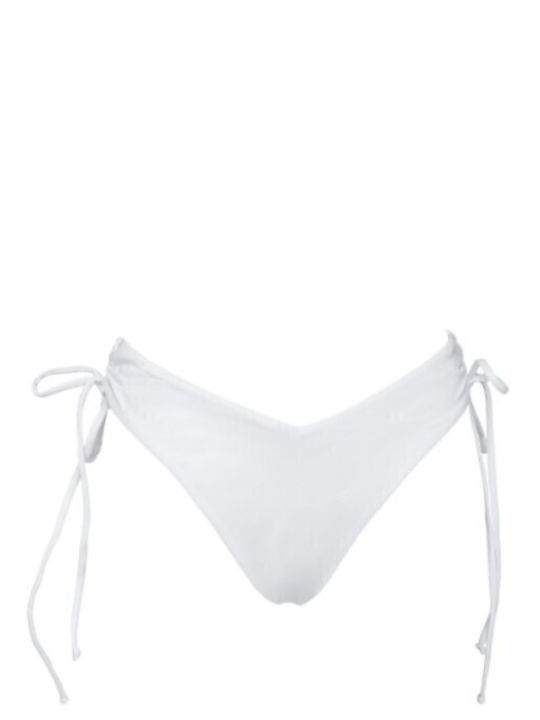 Bikini Brazil Cu Dantelă Alb