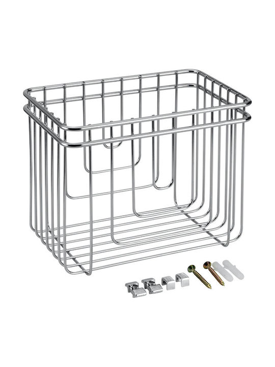 Metaltex Cuba Επιτοίχια Ραφιέρα Μπάνιου Inox 18x11x15cm Ασημί