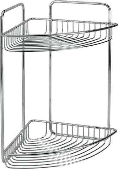 Metaltex Mallorca Ecke An der Wand montiert Badezimmerregal Metallisch mit 2 Regalböden 20x20x32cm Silber Metaltex Mallorca Ecke An der Wand montiert Badezimmerregal Metallisch mit 2 Regalböden 20x20x32cm Silber