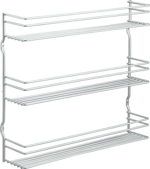 Metaltex 16-364633 Επιτοίχια Ραφιέρα Μπάνιου Μεταλλική με 3 Ράφια 36x8x32cm