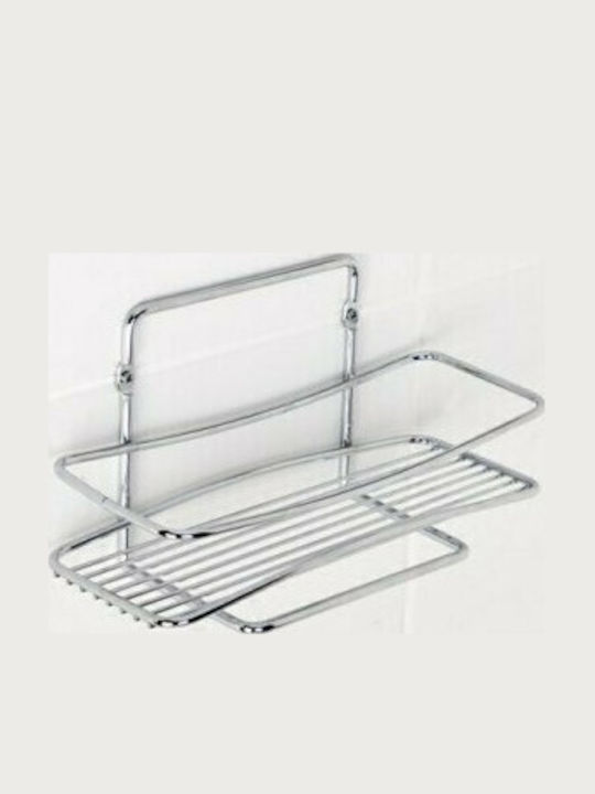Viosarp Raft Montat Pe Perete De Baie Metalic 25x10x6cm Argintiu