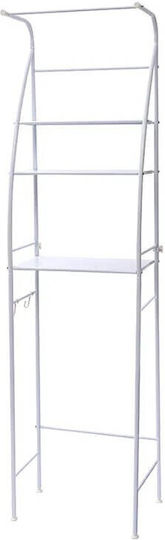 TW-203-024-002 Floor Bathroom Shelf Metallic with 3 Shelves 43.5x25x160cm White