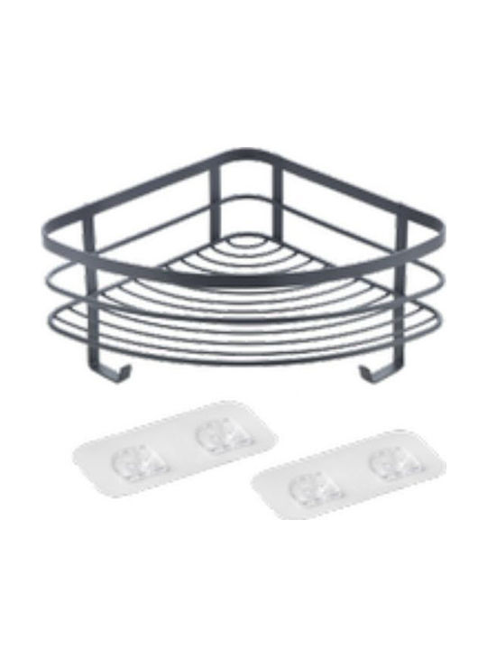 Metaltex Lava Touch Επιτοίχια Ραφιέρα Μπάνιου Μεταλλική 25x25x13cm Ασημί