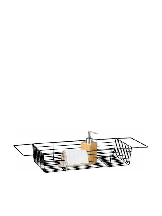 Navaris Metallic Bathtub Shelf 70x20x10cm Black