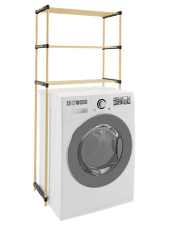 Homeplus Rafturi de baie Raft Baie Metal cu 3 Rafturi 69x28x159cm Albă