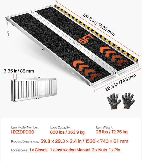 Vevor Wheelchair Ramp ZDKMJPD60YC15W9P5001V0