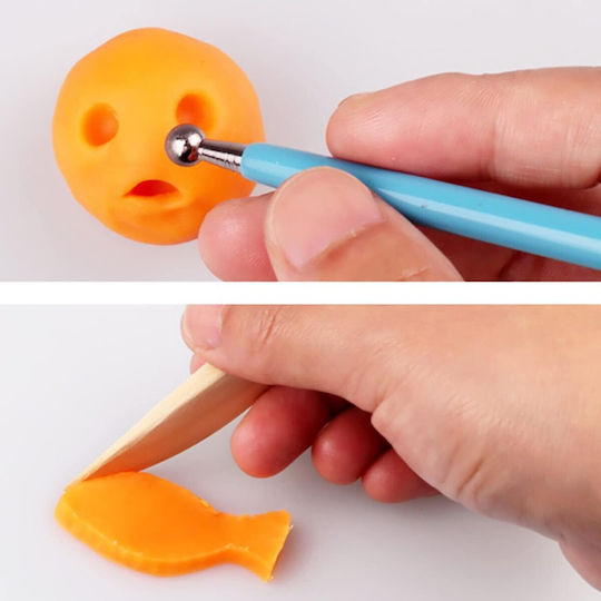 Set De Unelte Pentru Modelare Și Sculptură Lut Zola 40 Ustensile Plastic Lemn Oțel Cutie De Depozitare 58 X 22 Cm