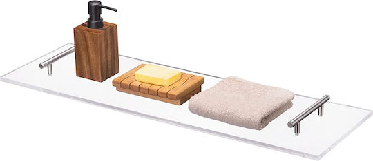Navaris Montat pe perete Raft Baie Plastic 73x23x1cm Transparentă Navaris Montat pe perete Raft Baie Plastic 73x23x1cm Transparentă