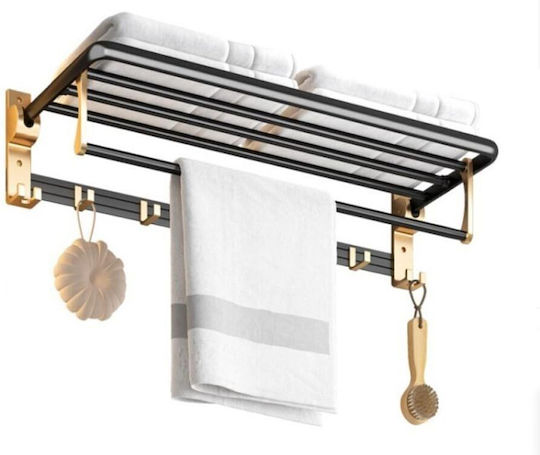 Wall Mounted Bathroom Shelf Metallic 60x23.5x14cm Gold