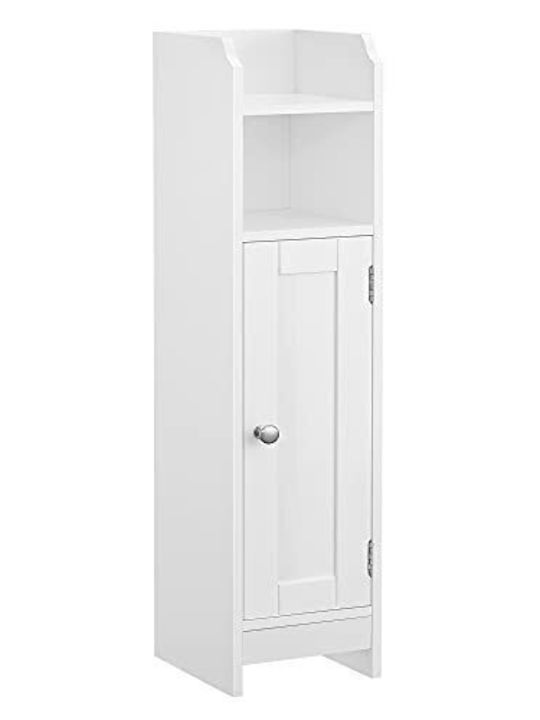 Vasagle Подов Рафт за баня Дървен 18x20x80см Бял