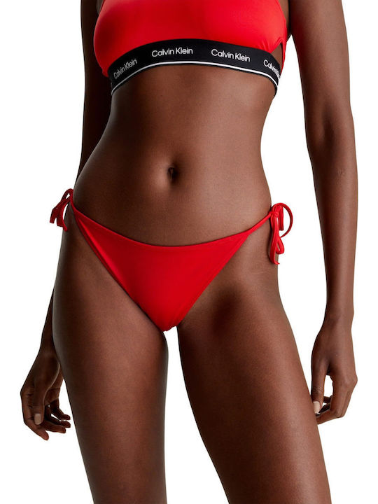 Bikinihosen Slip mit Schnürung Rot