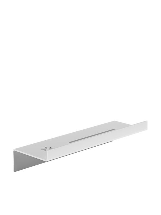 Verdi Επιτοίχια Ραφιέρα Μπάνιου Μεταλλική 30x9.3x7cm Λευκή