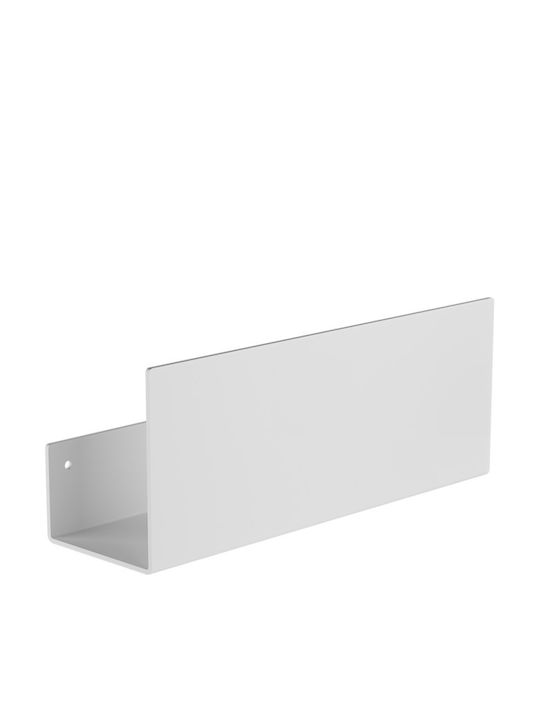 Verdi Wall Mounted Bathroom Shelf Metallic 30x9.3x12cm White