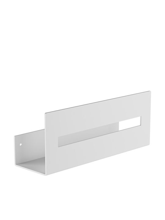 Verdi Wall Mounted Bathroom Shelf Metallic 30x9.3x12cm White